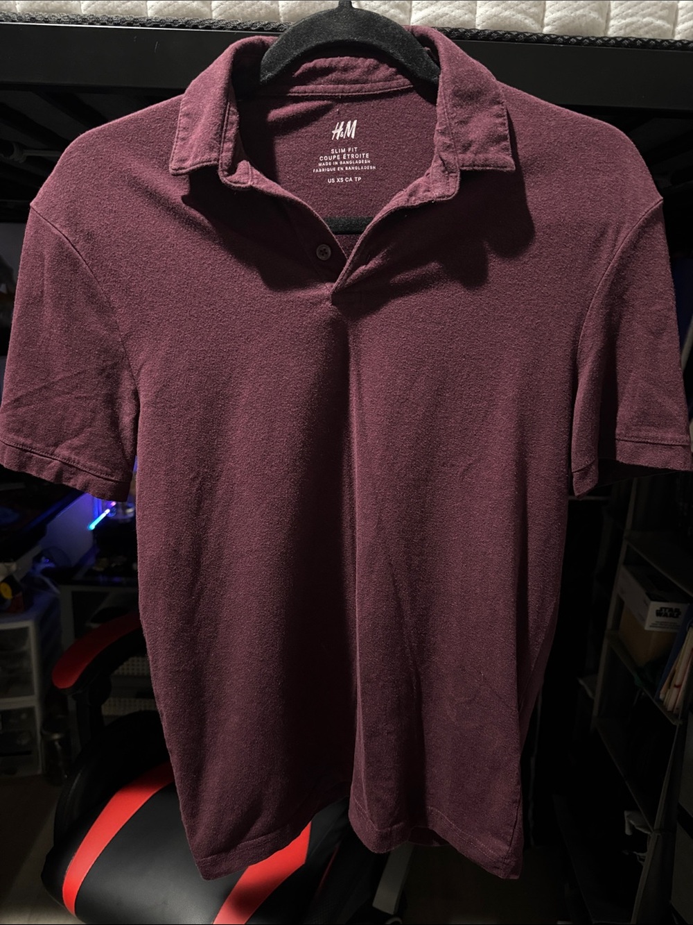 H&M Men’s Slim Polo Shirt — Dark Wine